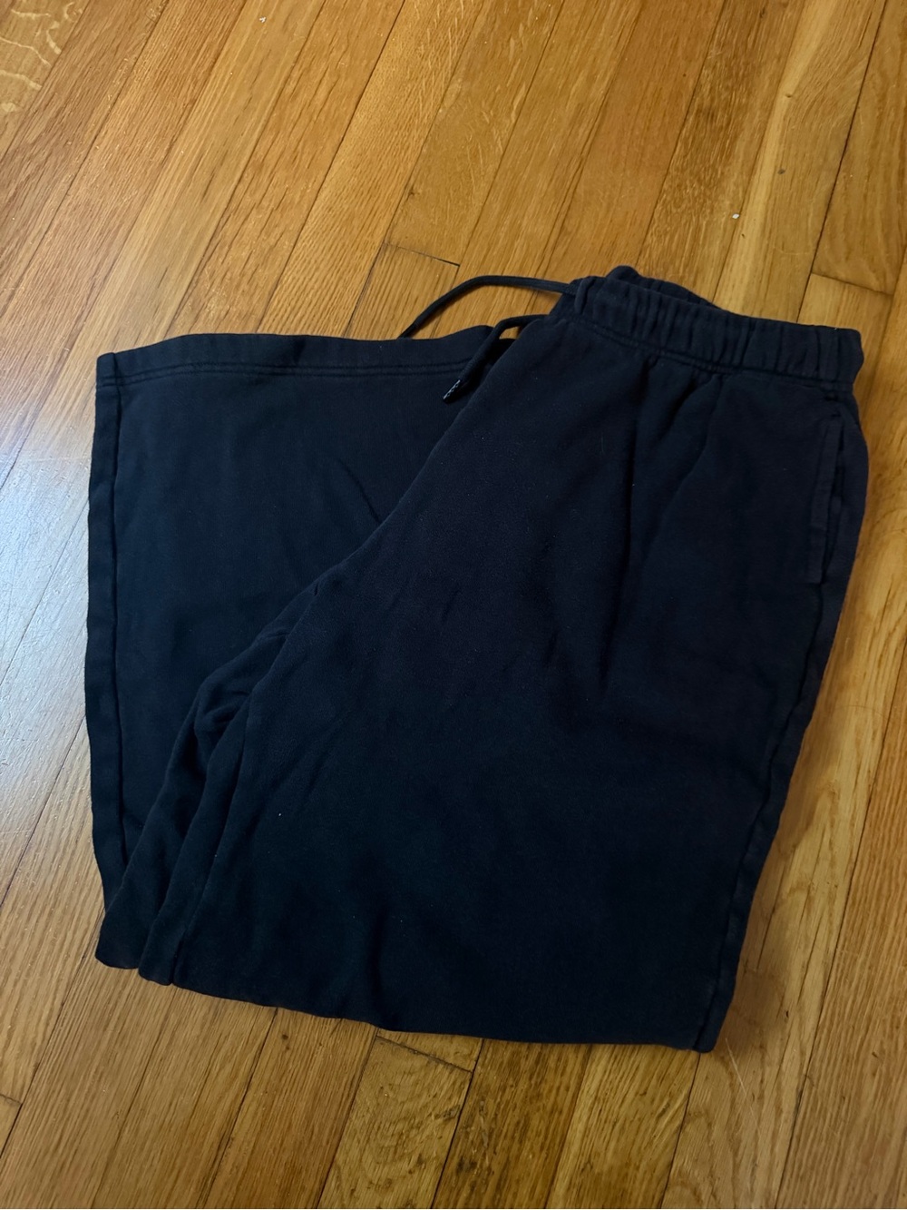 Black Open Leg Sweatpants